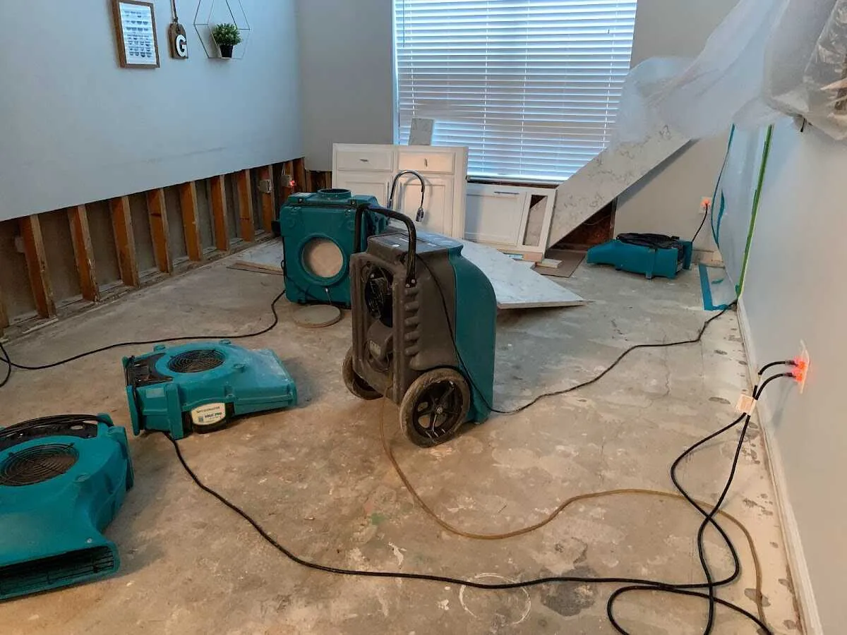 Dehumidifier in flood-cut room for Water Extraction & Removal in Winslow